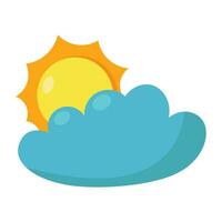 Sun and cloud icon. vector