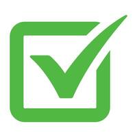 Green check mark icon. vector