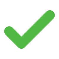 Green check mark icon. vector