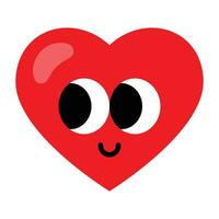 kawaii rojo corazón dibujos animados icono. vector