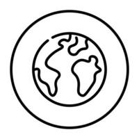 Earth line icon. vector