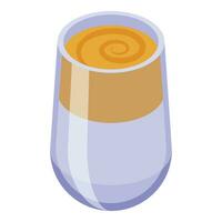 Swirl dalgona coffee icon isometric vector. Drink dessert vector