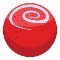 rojo postre bomba icono isométrica vector. pastel pelota vector