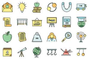 World Newtons day icons set vector color