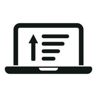 Laptop content filter icon simple vector. Creative input vector