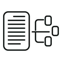 Data file scheme icon outline vector. Cloud process vector