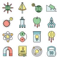 Gravity force icons set vector color