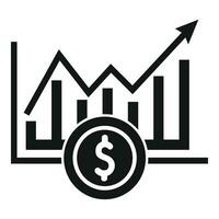 Graph chart nascent icon simple vector. Chart direct fintech vector