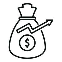 Money bag rise icon outline vector. Service benefit vector