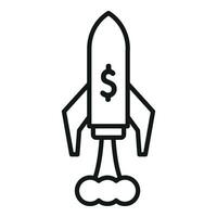 Rocket start up business icon outline vector. Merger fusion vector