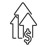 Rise up money graph icon outline vector. Payment chart vector