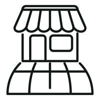 Street global shop icon outline vector. Direct customer vector