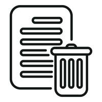 Garbage data bin icon outline vector. Input server vector