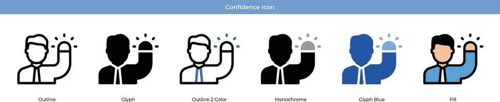 Confidence Icon Set vector