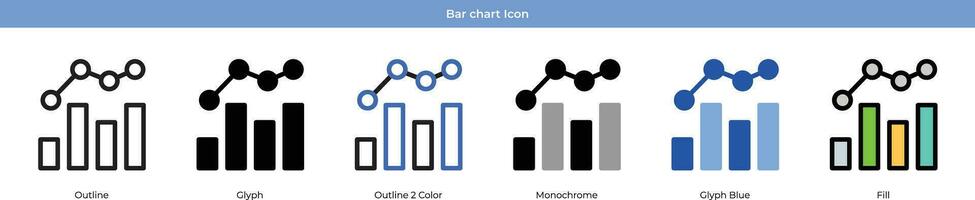 bar gráfico icono conjunto vector