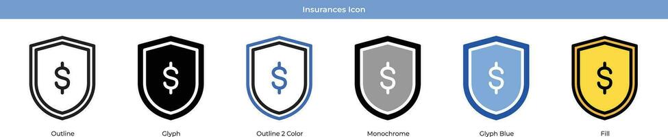 Insurances Icon Set vector