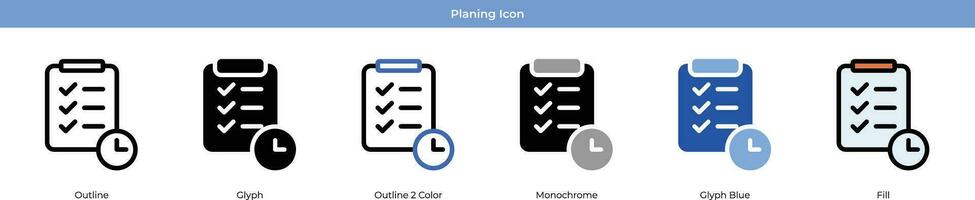 Planing Icon Set vector