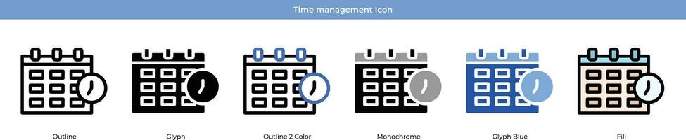 Time management Icon Set vector