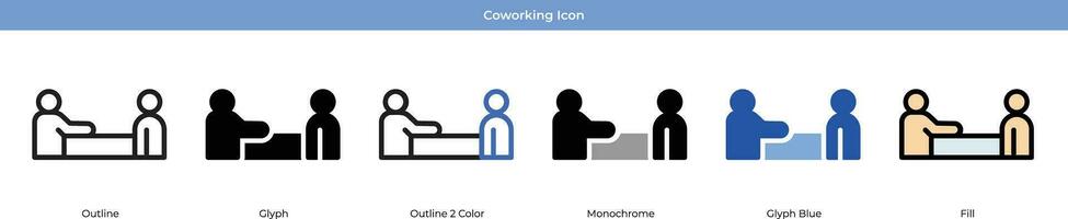 trabajo colaborativo icono conjunto vector