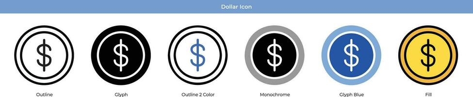 conjunto de iconos de dólar vector