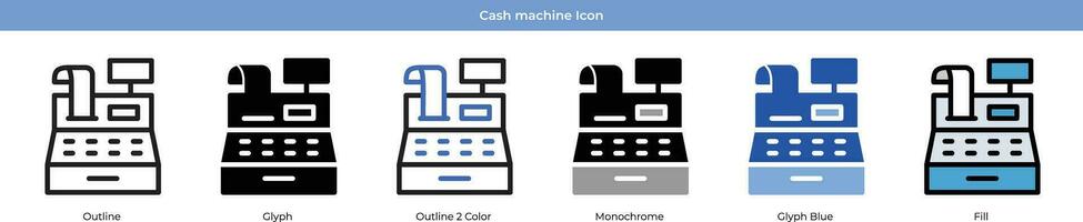 Cash machine Icon Set vector