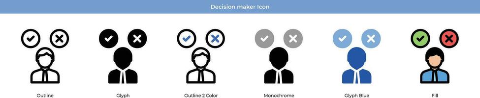 Decision maker Icon Set vector