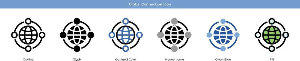 Global Connection Icon Set vector