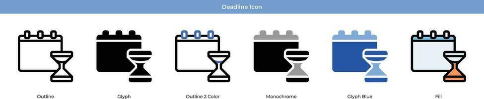 Deadline Icon Set vector