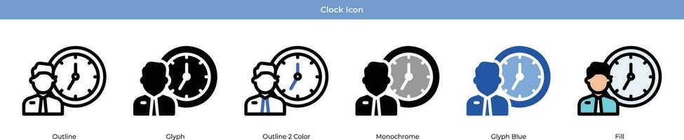 Clock Icon Set vector