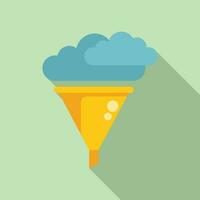 Cloud data filter icon flat vector. Upload information vector