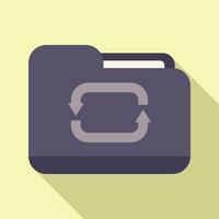 Search filter folder icon flat vector. Peruse attach vector