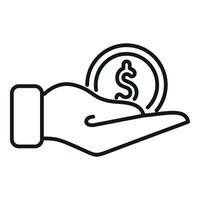 Keep care money icon outline vector. Support bank finance vector