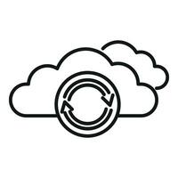 restaurar datos nube icono contorno vector. trabajo idea Internet vector