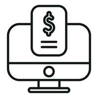 Online money support icon outline vector. Pandemic grant vector