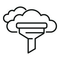 nube datos embudo icono contorno vector. trabajo idea vector