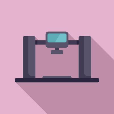 Modern medical printer icon flat vector. Science bioprinting