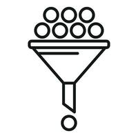 Funnel content filter icon outline vector. Flow tunnel vector