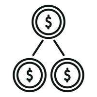 Online money graph icon outline vector. Merger direct vector