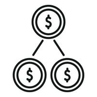 Online money graph icon outline vector. Merger direct vector