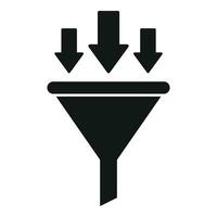 Creative input content filter icon simple vector. Funnel data vector