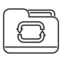 Search filter folder icon outline vector. Peruse attach vector