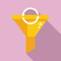 Filter funnel icon flat vector. Leak data app vector