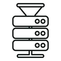 Server content filter icon outline vector. Internet work vector