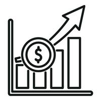 Graph chart dark icon outline vector. Nascent team form vector