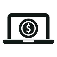 Laptop money online credit icon simple vector. Support finance vector
