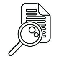 Search data document icon outline vector. Information home vector