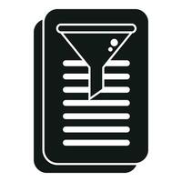 Document paper filter icon simple vector. Data leak vector