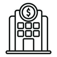 Financial support bank icon outline vector. Money help vector