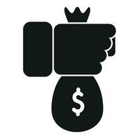 Take money bag icon simple vector. Credit finance vector