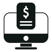 Online money support icon simple vector. Pandemic grant vector